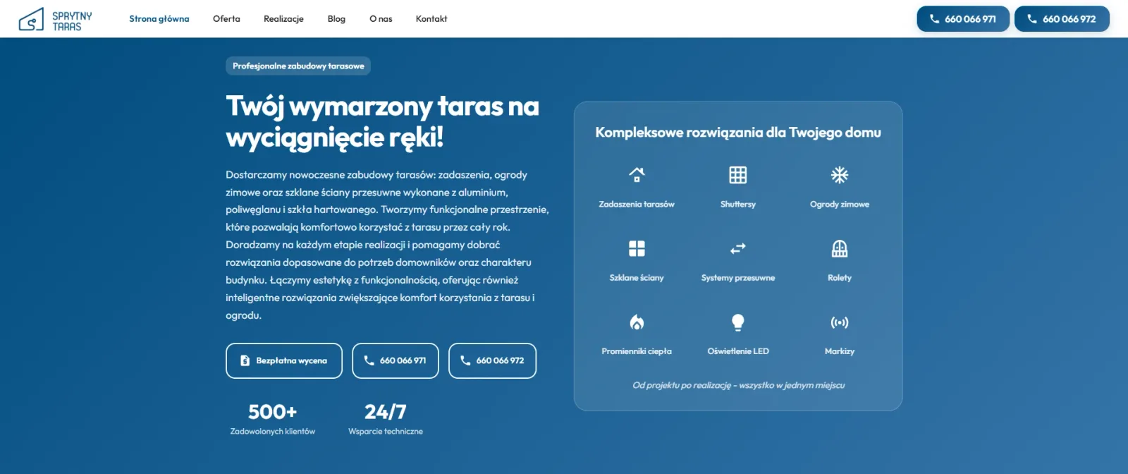 Strona główna sprytnytaras.pl — oferta zabudów tarasowych